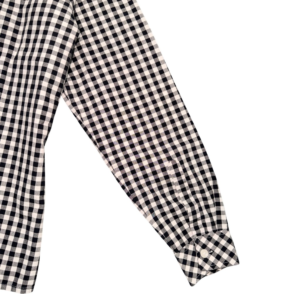Ann Taylor Petites Black White Gingham Button Down Shirt Long Sleeve MP Cotton - Picture 6 of 6